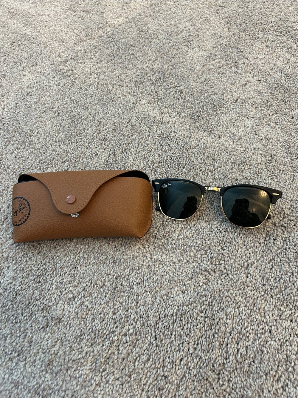 Ray-Ban Black and Gold Clubmaster Sunglasses